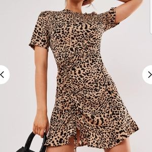 Misguided Runched Split Tea Dress